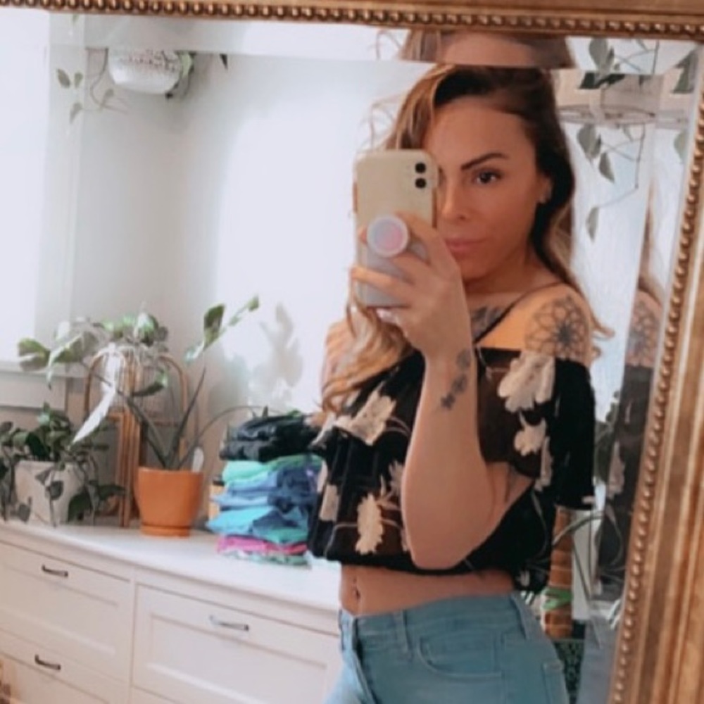 Sheer Floral Blouse